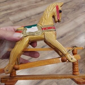 VTG Mantle Wooden 7” Rocking Horse House Of Lloyd Hand Carved Hand Painted
